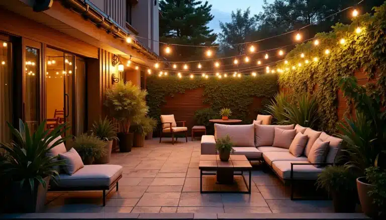 cozy patio twilight lights