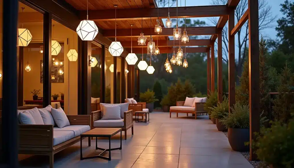 hanging geometric lights