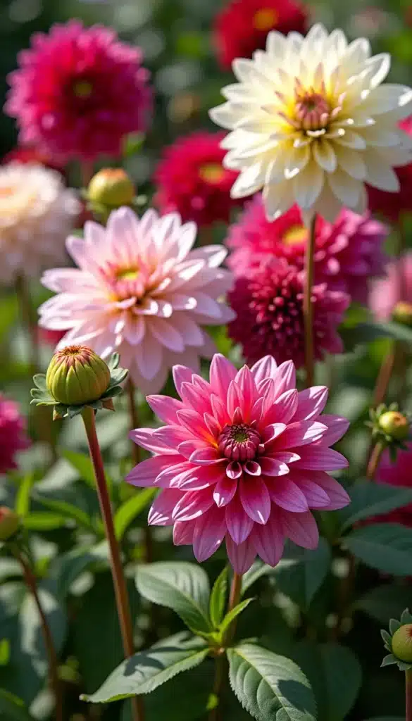 striking dahlias