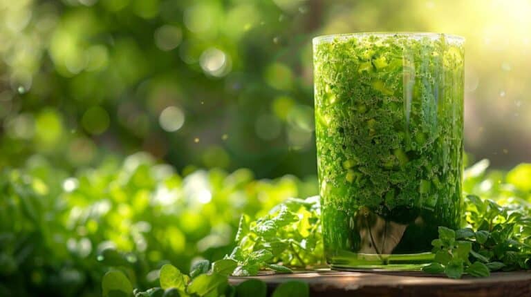 Garden Fresh Green Juice: A Blend of Homegrown Veggies
