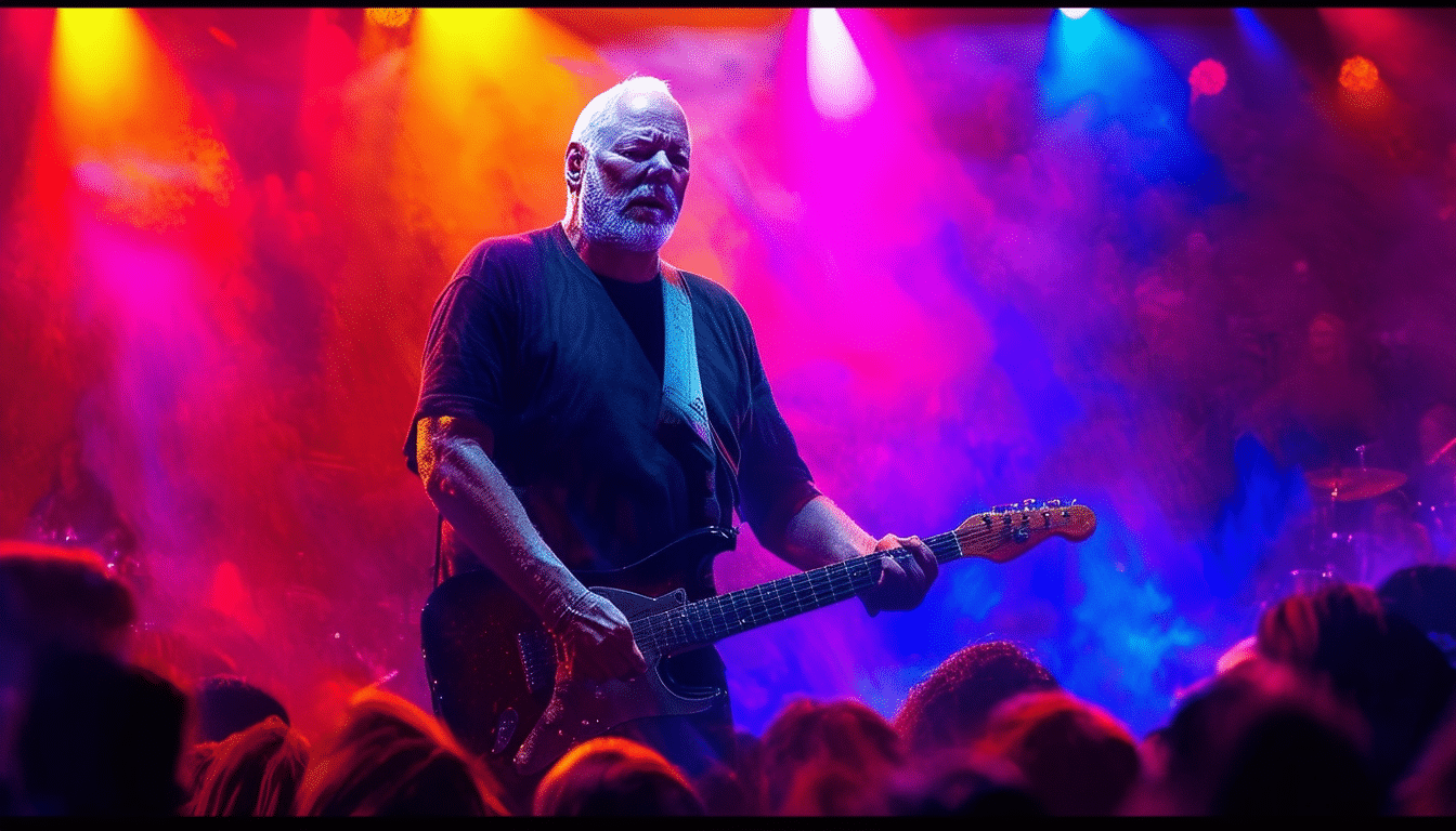 join legendary guitarist david gilmour as he launches his new york series, featuring elevated aspirations and breathtaking performances that showcase his unparalleled guitar skills. experience a musical journey like no other, blending artistry and passion.